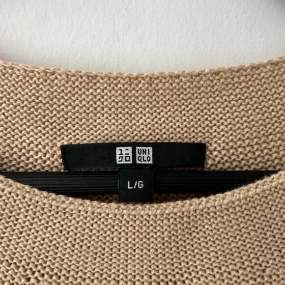 Uniqlo 3D KNIT COTTON CREW NECK SWEATER camel color - Picture 4 of 14